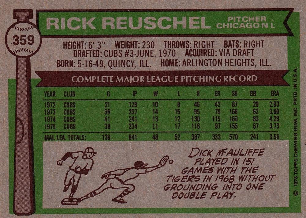 Rick Reuschel  baseball card collectible - Main Image 2