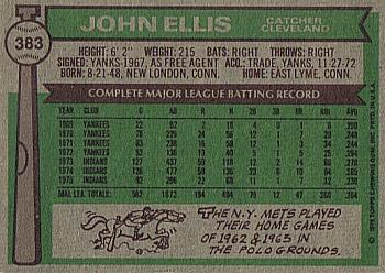 John Ellis  baseball card collectible - Main Image 2