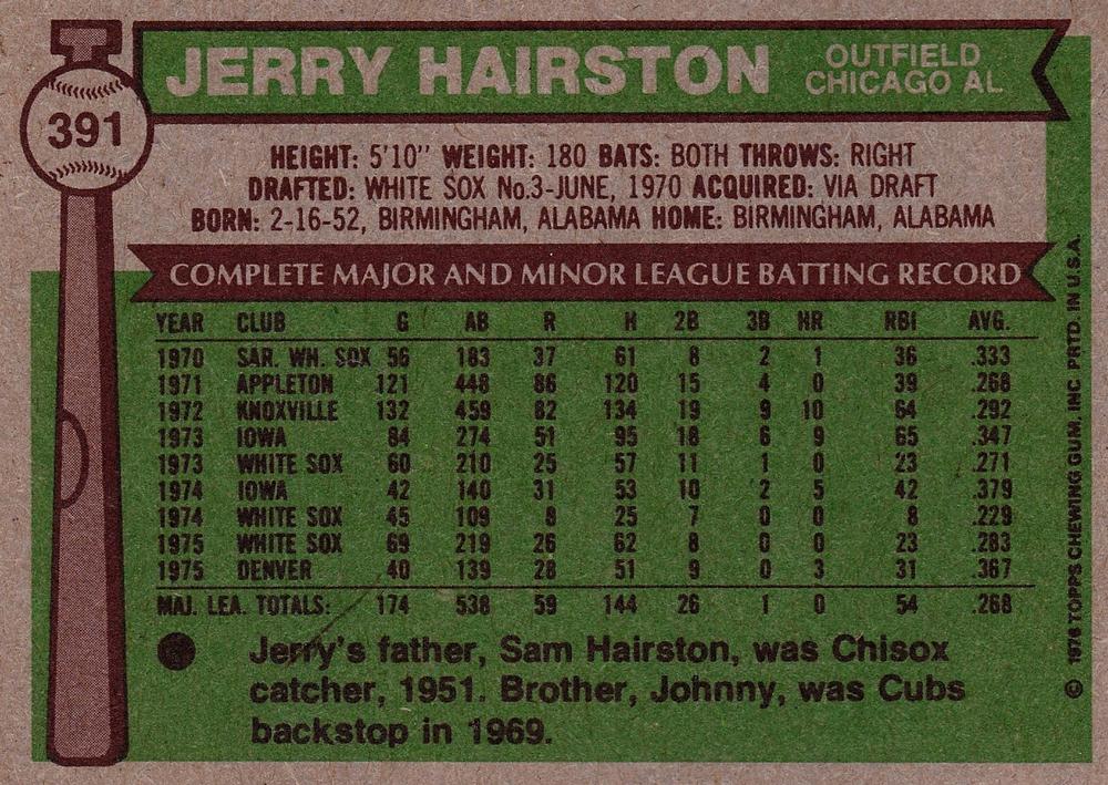 Jerry Hairston  baseball card collectible - Main Image 2