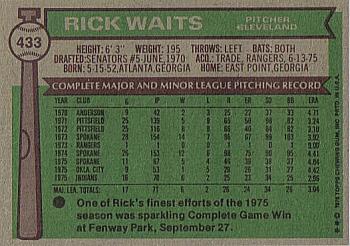 Rick Waits  baseball card collectible - Main Image 2