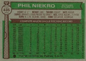 Phil Niekro  baseball card collectible - Main Image 2