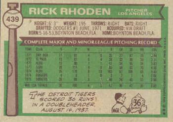Rick Rhoden  baseball card collectible - Main Image 2