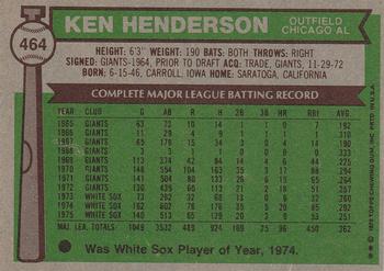 Ken Henderson  baseball card collectible - Main Image 2