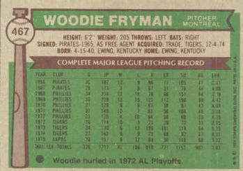 Woodie Fryman  baseball card collectible - Main Image 2