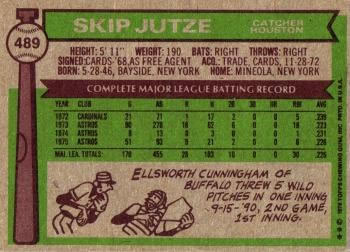 Skip Jutze  baseball card collectible - Main Image 2