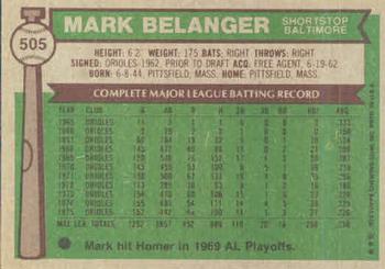 Mark Belanger  baseball card collectible - Main Image 2