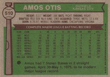Amos Otis  baseball card collectible - Main Image 2
