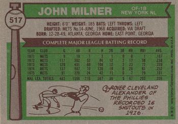 John Milner  baseball card collectible - Main Image 2