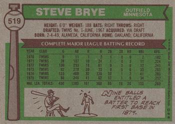 Steve Brye  baseball card collectible - Main Image 2