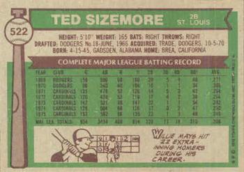 Ted Sizemore  baseball card collectible - Main Image 2