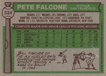 Pete Falcone  baseball card collectible - Main Image 2