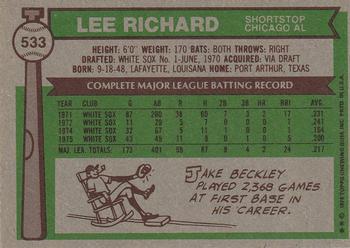 Lee Richard  baseball card collectible - Main Image 2