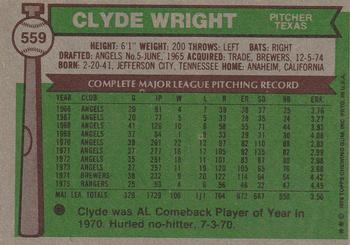 Clyde Wright  baseball card collectible - Main Image 2