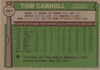 Tom Carroll  baseball card collectible - Main Image 2