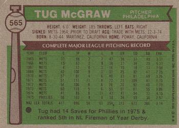 Tug McGraw  baseball card collectible - Main Image 2