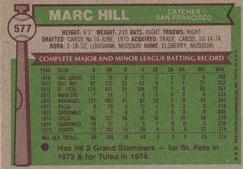 Marc Hill  baseball card collectible - Main Image 2