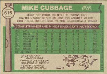 Mike Cubbage  baseball card collectible - Main Image 2