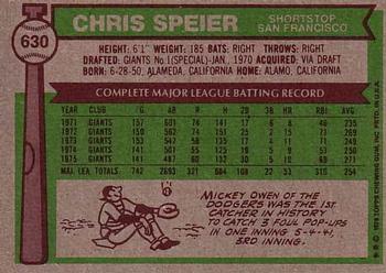Chris Speier  baseball card collectible - Main Image 2