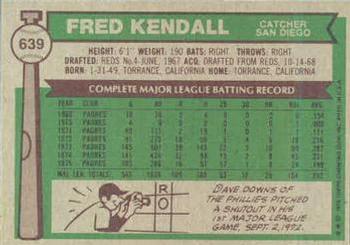 Fred Kendall  baseball card collectible - Main Image 2