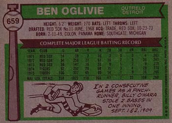 Ben Oglivie  baseball card collectible - Main Image 2
