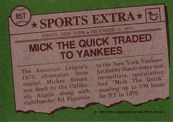 Mickey Rivers  baseball card collectible - Main Image 2