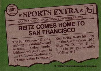 Ken Reitz  baseball card collectible - Main Image 2