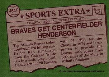 Ken Henderson  baseball card collectible - Main Image 2