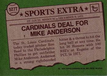 Mike Anderson  baseball card collectible - Main Image 2
