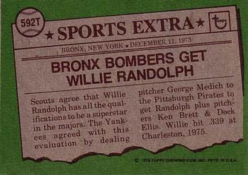 Willie Randolph  baseball card collectible - Main Image 2