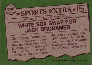 Jack Brohamer  baseball card collectible - Main Image 2