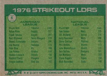 1976 Strikeout Leaders (Nolan Ryan / Tom Seaver)  baseball card collectible - Main Image 2