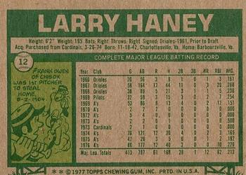Larry Haney  baseball card collectible - Main Image 2