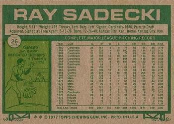 Ray Sadecki  baseball card collectible - Main Image 2