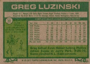 Greg Luzinski  baseball card collectible - Main Image 2