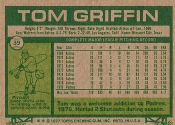 Tom Griffin  baseball card collectible - Main Image 2