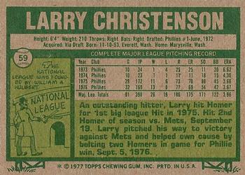 Larry Christenson  baseball card collectible - Main Image 2