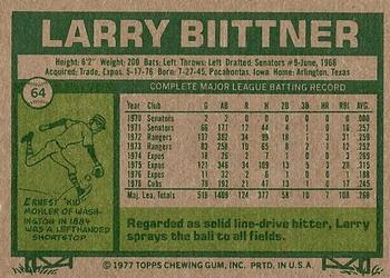 Larry Biittner  baseball card collectible - Main Image 2