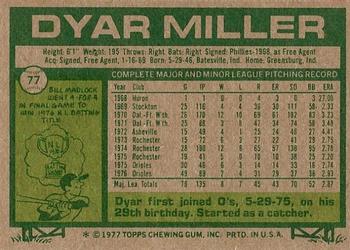 Dyar Miller  baseball card collectible - Main Image 2