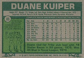 Duane Kuiper  baseball card collectible - Main Image 2