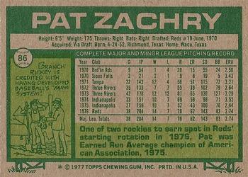 Pat Zachry  baseball card collectible - Main Image 2