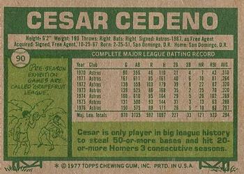 Cesar Cedeno  baseball card collectible - Main Image 2