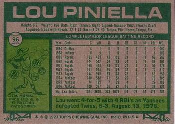 Lou Piniella  baseball card collectible - Main Image 2