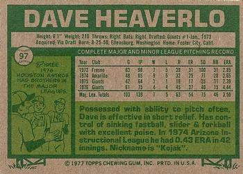 Dave Heaverlo  baseball card collectible - Main Image 2