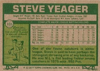 Steve Yeager  baseball card collectible - Main Image 2