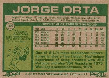 Jorge Orta  baseball card collectible - Main Image 2