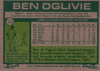 Ben Oglivie  baseball card collectible - Main Image 2