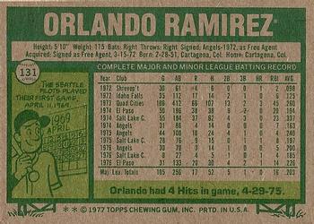 Orlando Ramirez  baseball card collectible - Main Image 2