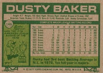 Dusty Baker  baseball card collectible - Main Image 2