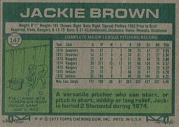 Jackie Brown  baseball card collectible - Main Image 2