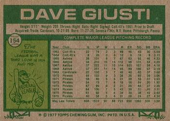 Dave Giusti  baseball card collectible - Main Image 2